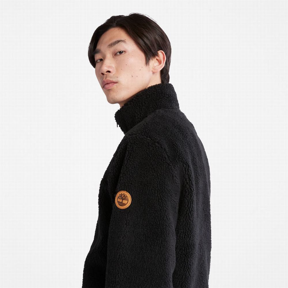 Pánské Bundy Timberland Half-zip Fleece Černé | TI10246-068