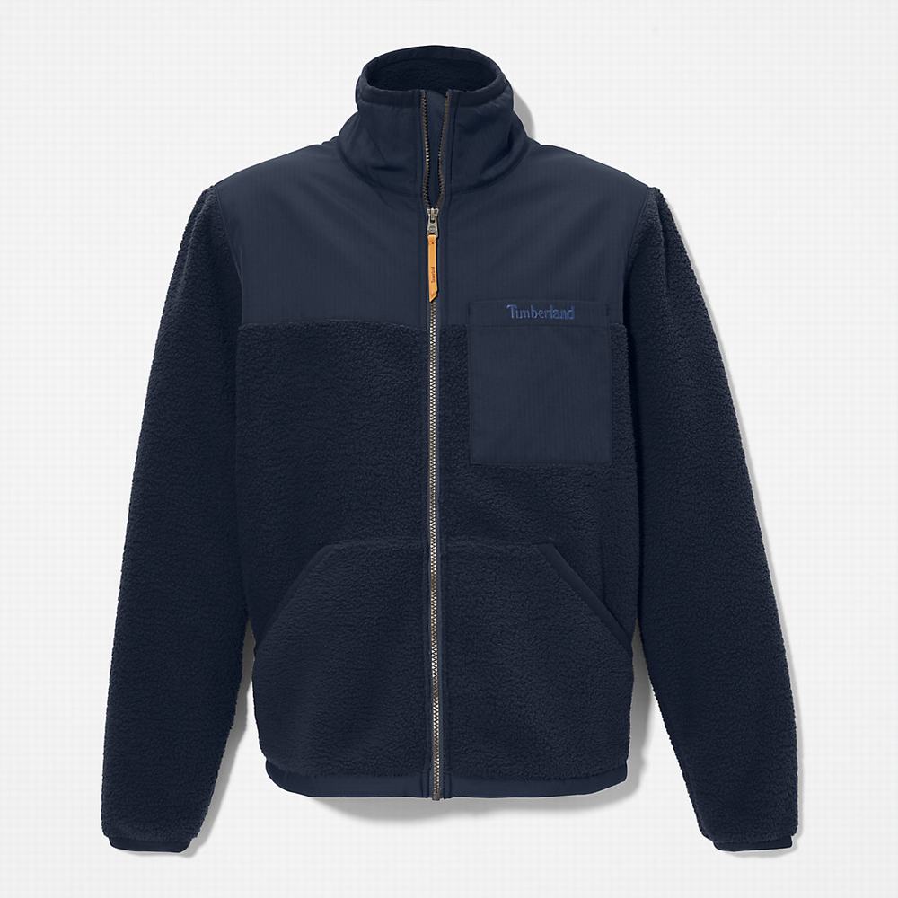 Pánské Bundy Timberland High-Pile Zip-Front Fleece Tmavě Blankyt | TI45102-035