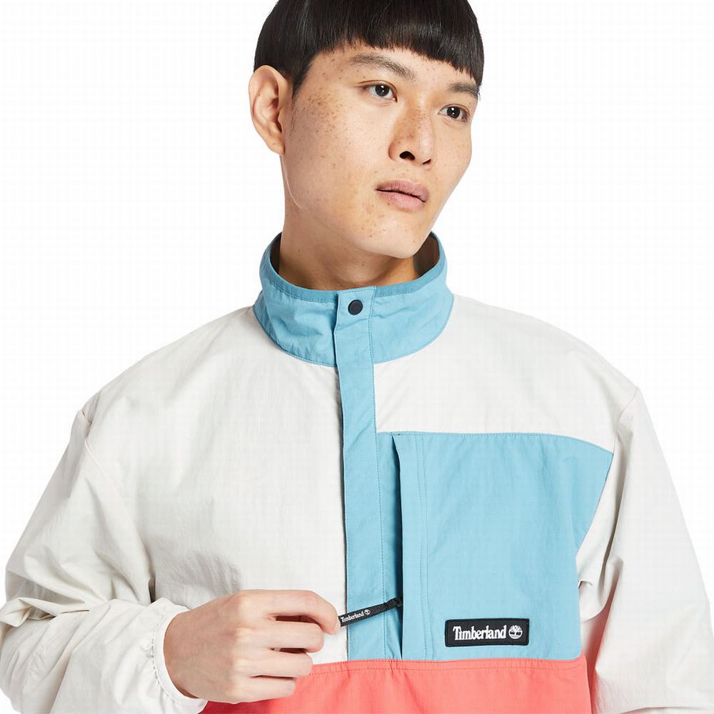 Pánské Bundy Timberland Outdoor Archive Anorak Bílé Červené | TI19408-093