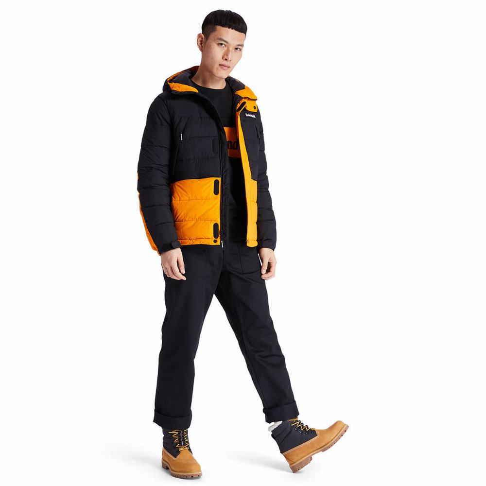 Pánské Bundy Timberland Outdoor Archive Puffer Černé Oranžové | TI97625-150