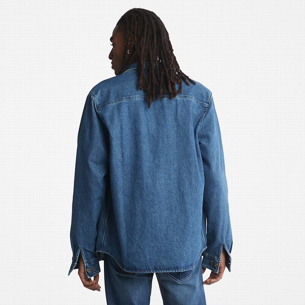 Pánské Bundy Timberland Outdoor Heritage Denim EK+ Overshirt Světle Blankyt | TI17094-907