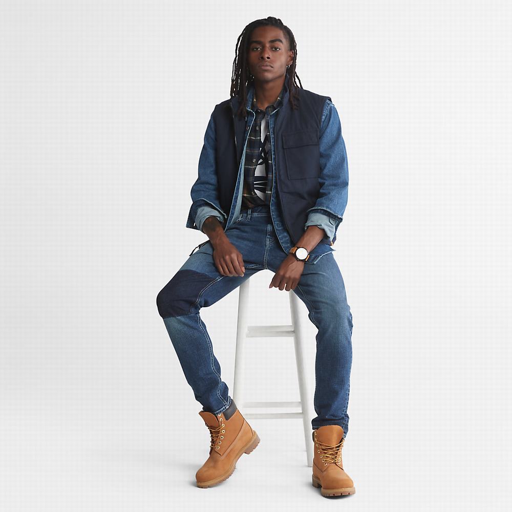 Pánské Bundy Timberland Outdoor Heritage Denim EK+ Overshirt Světle Blankyt | TI17094-907