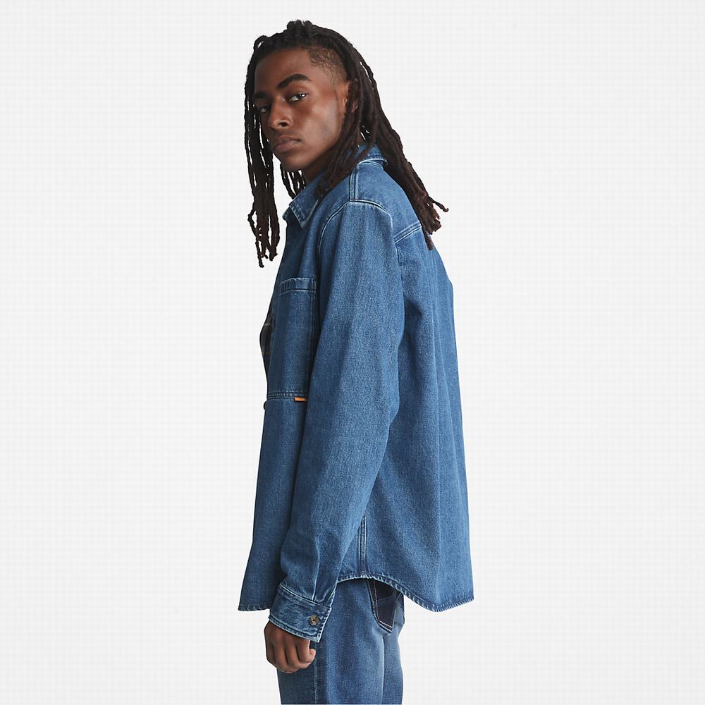 Pánské Bundy Timberland Outdoor Heritage Denim EK+ Overshirt Světle Blankyt | TI17094-907