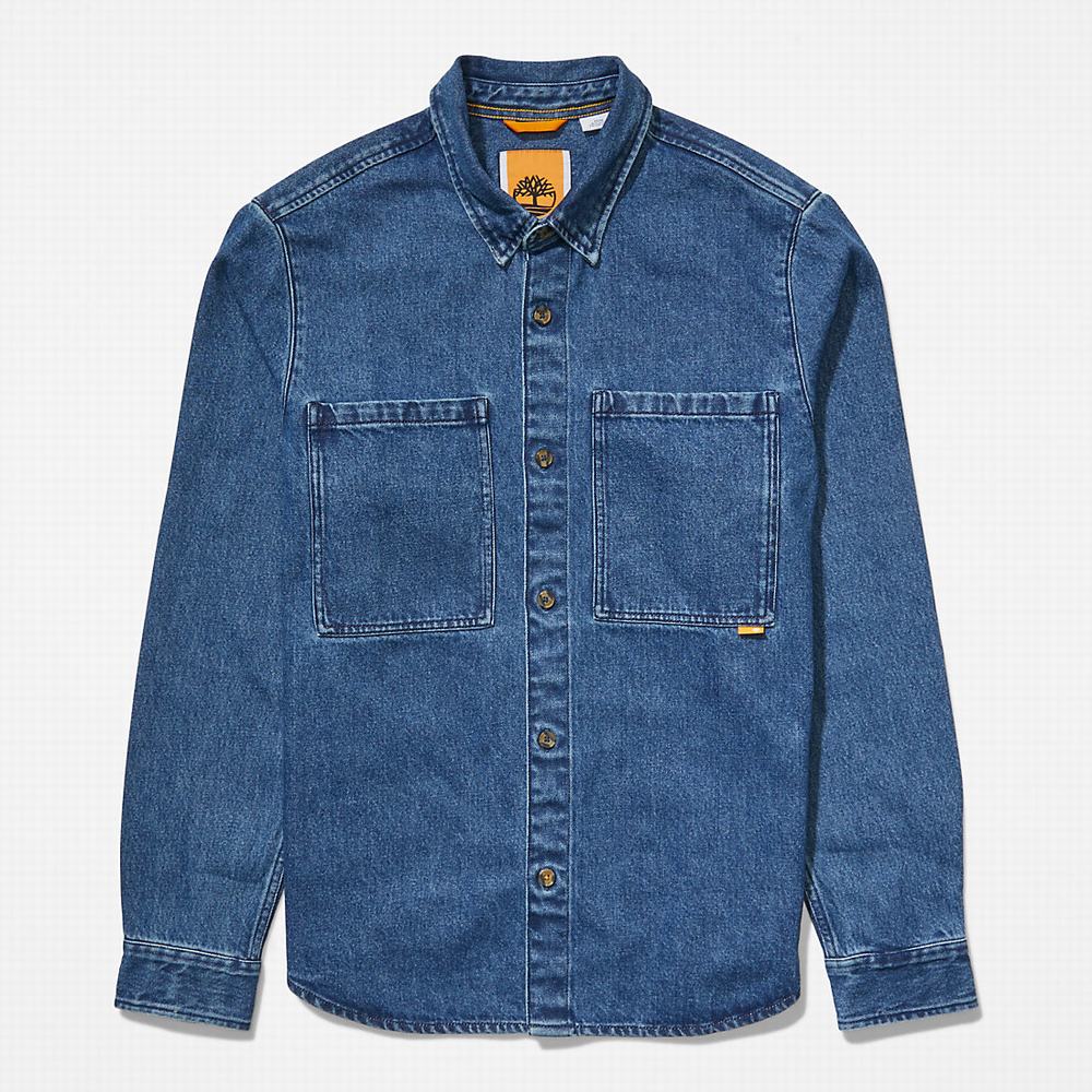 Pánské Bundy Timberland Outdoor Heritage Denim EK+ Overshirt Světle Blankyt | TI17094-907