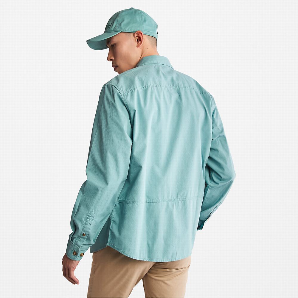 Pánské Bundy Timberland Outdoor Heritage EK+ Overshirt Tyrkysové | TI39864-306