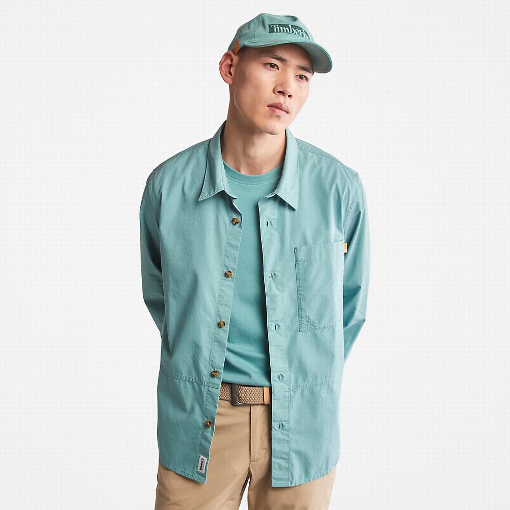 Pánské Bundy Timberland Outdoor Heritage EK+ Overshirt Tyrkysové | TI39864-306