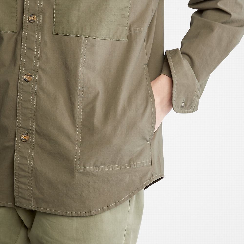 Pánské Bundy Timberland Outdoor Heritage Overshirt Tmavě Zelene | TI45073-071
