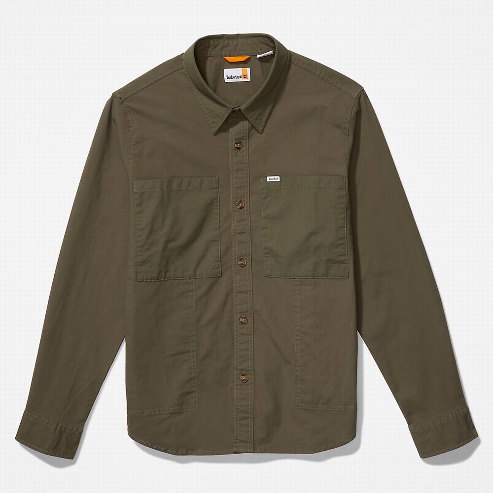 Pánské Bundy Timberland Outdoor Heritage Overshirt Tmavě Zelene | TI45073-071