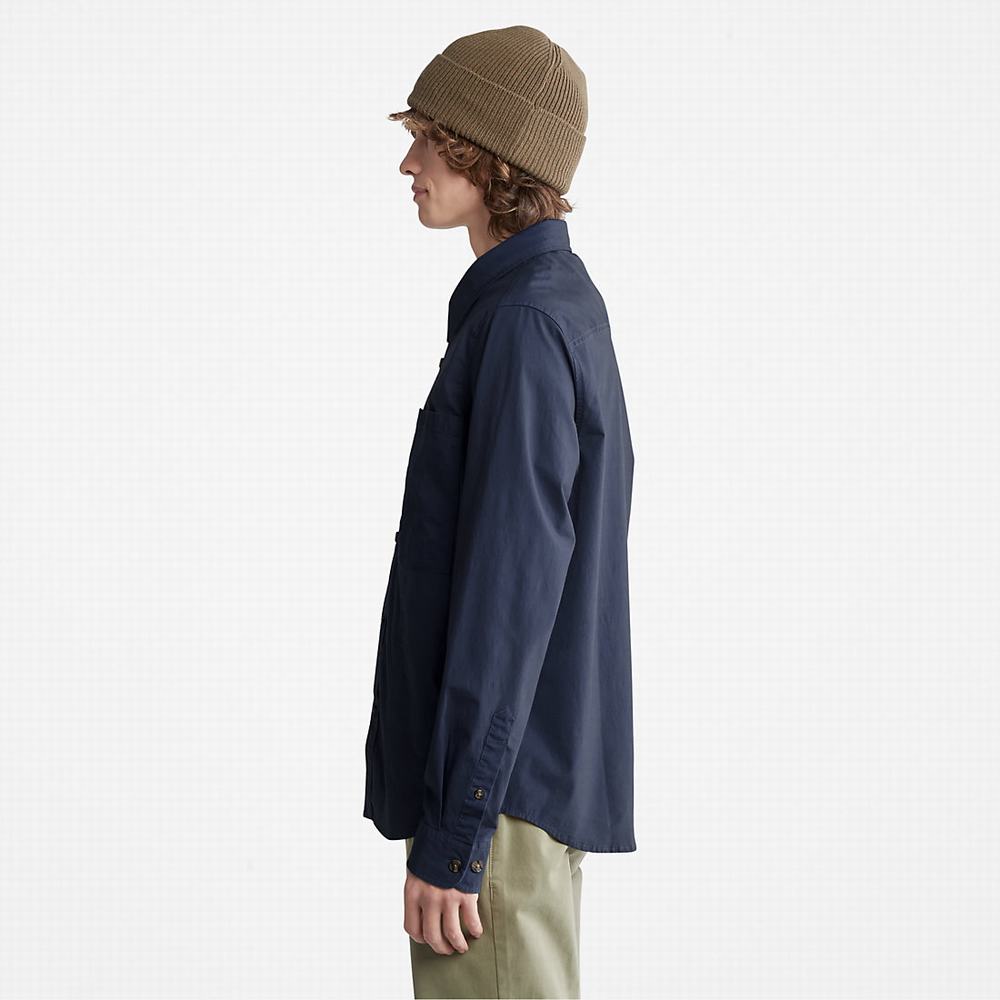 Pánské Bundy Timberland Outdoor Heritage Overshirt Tmavě Blankyt | TI69704-712