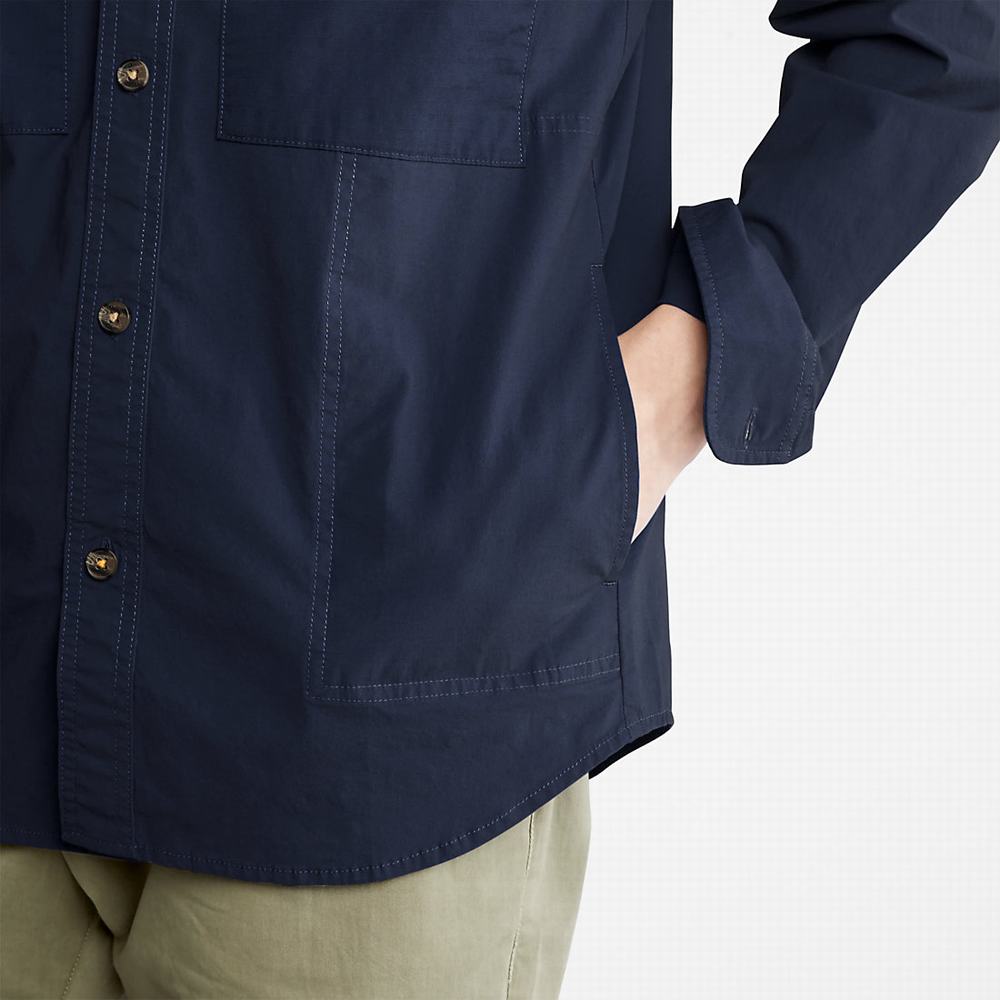Pánské Bundy Timberland Outdoor Heritage Overshirt Tmavě Blankyt | TI69704-712