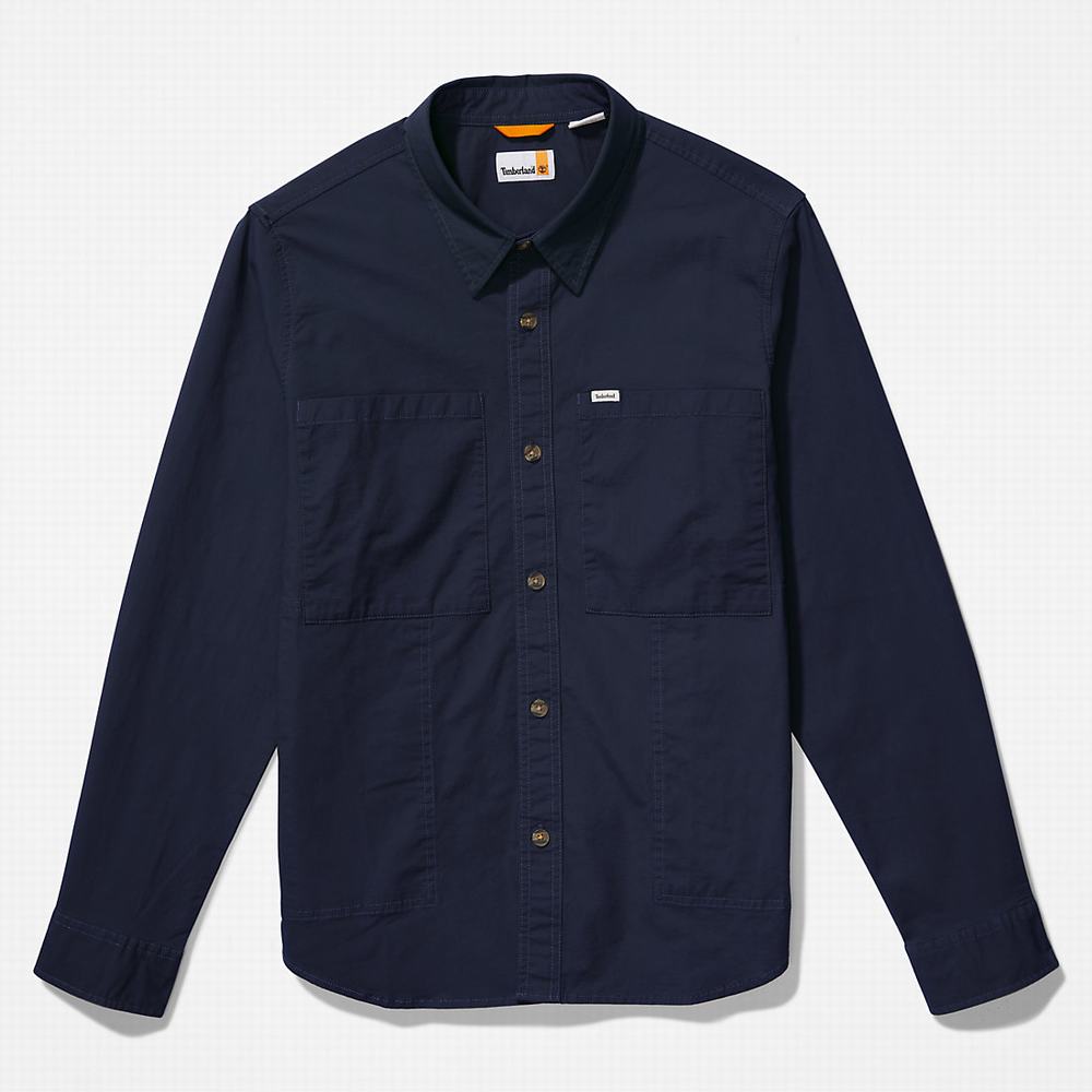 Pánské Bundy Timberland Outdoor Heritage Overshirt Tmavě Blankyt | TI69704-712