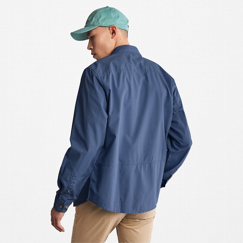 Pánské Bundy Timberland Outdoor Heritage EK+ Overshirt Tmavě Blankyt | TI96302-304