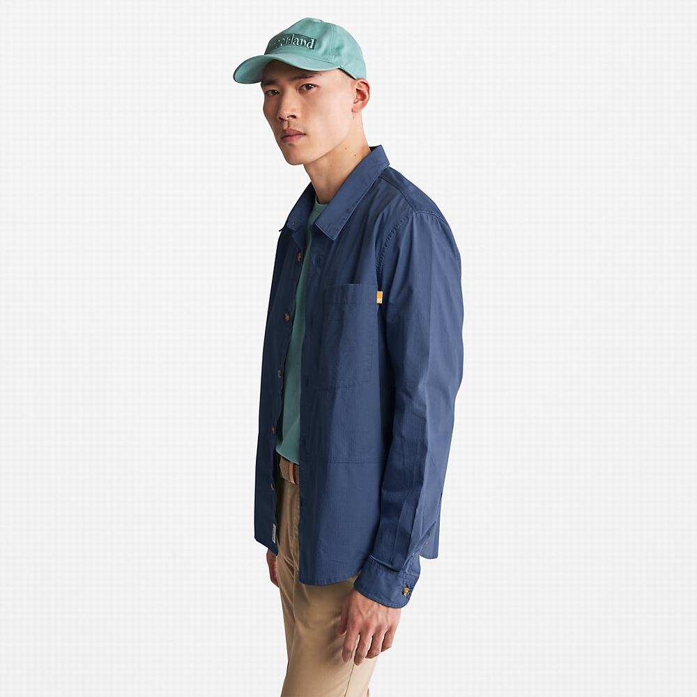 Pánské Bundy Timberland Outdoor Heritage EK+ Overshirt Tmavě Blankyt | TI96302-304