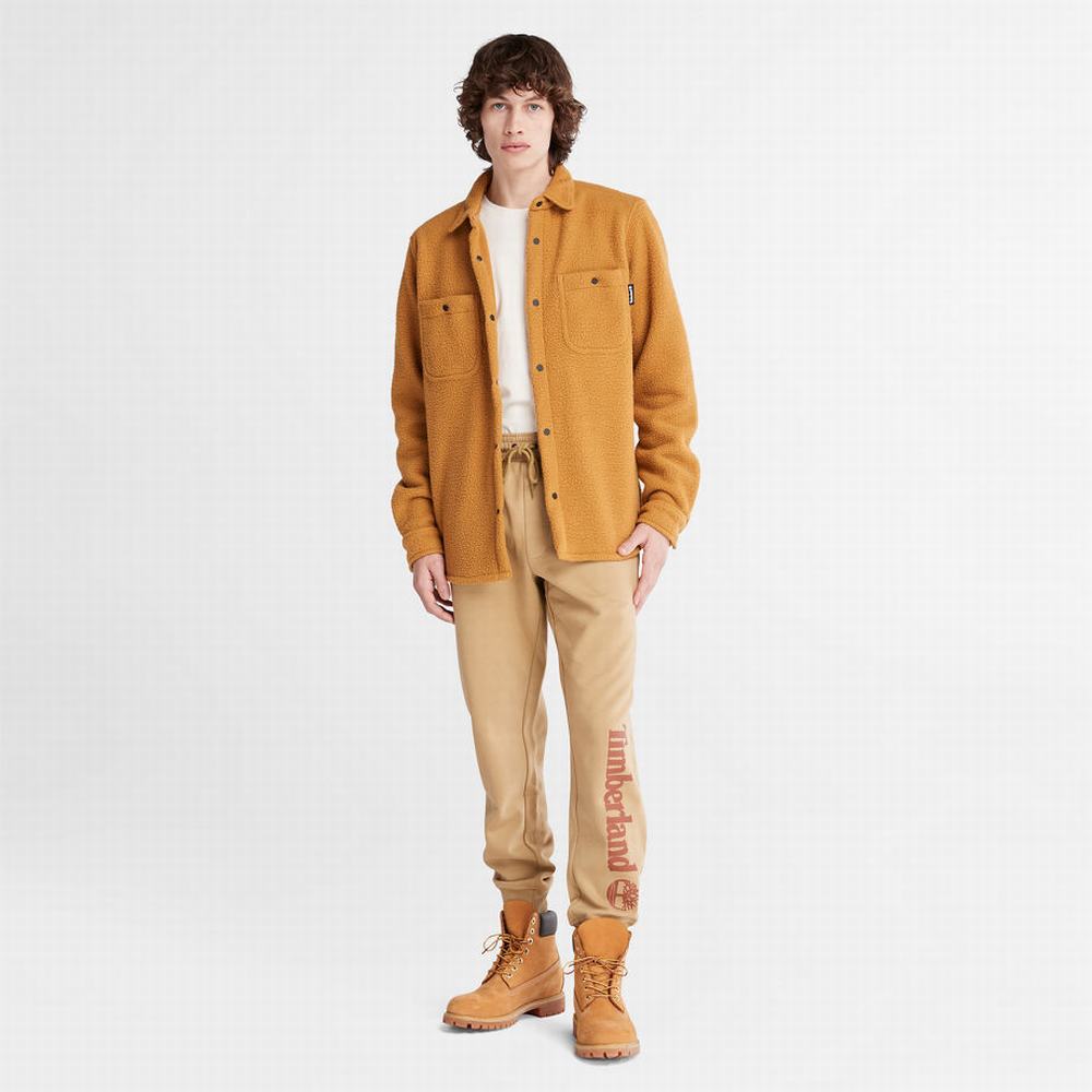Pánské Bundy Timberland Progressive Utility Fleece-collar Overshirt Světle Hnědé | TI06781-418