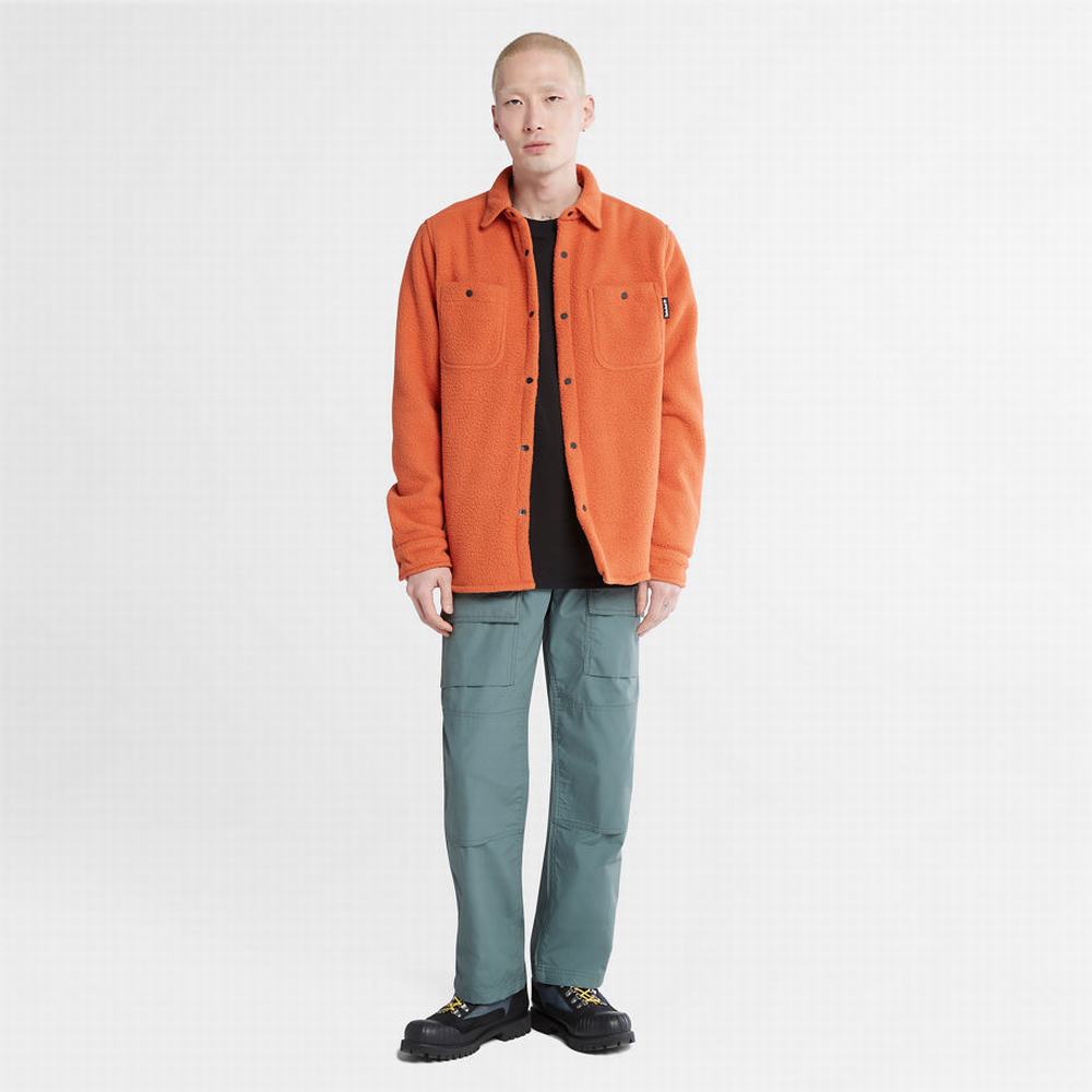 Pánské Bundy Timberland Progressive Utility Fleece-collar Overshirt Oranžové | TI45269-651