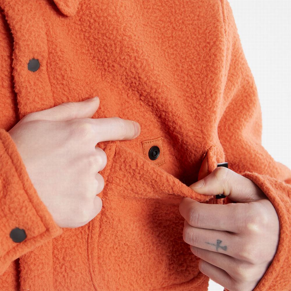 Pánské Bundy Timberland Progressive Utility Fleece-collar Overshirt Oranžové | TI45269-651