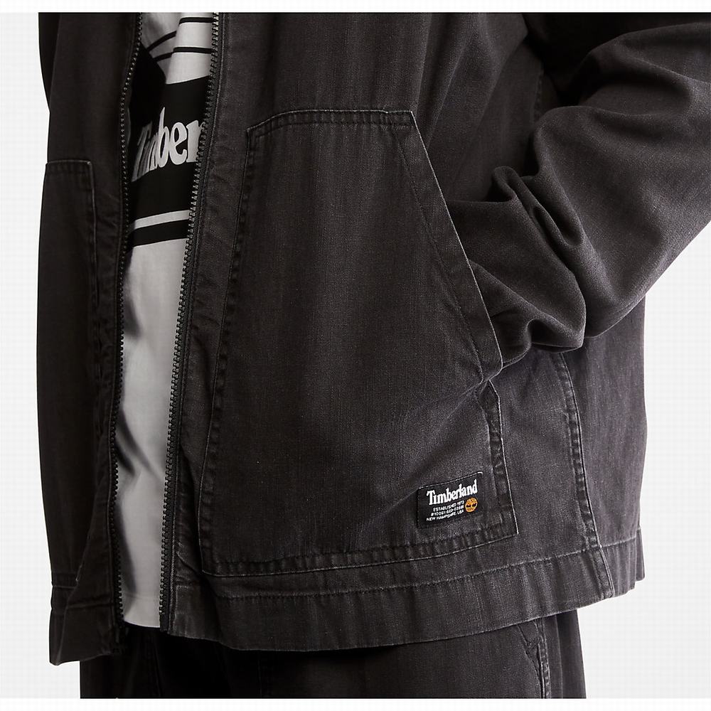 Pánské Bundy Timberland Progressive Utility Light Denim Černé | TI69281-437