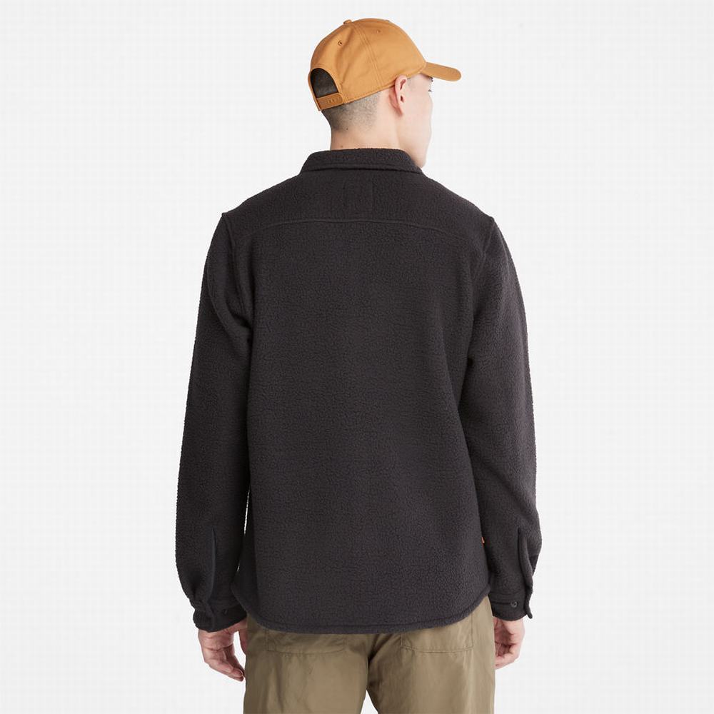 Pánské Bundy Timberland Progressive Utility Fleece-collar Overshirt Černé | TI73602-746