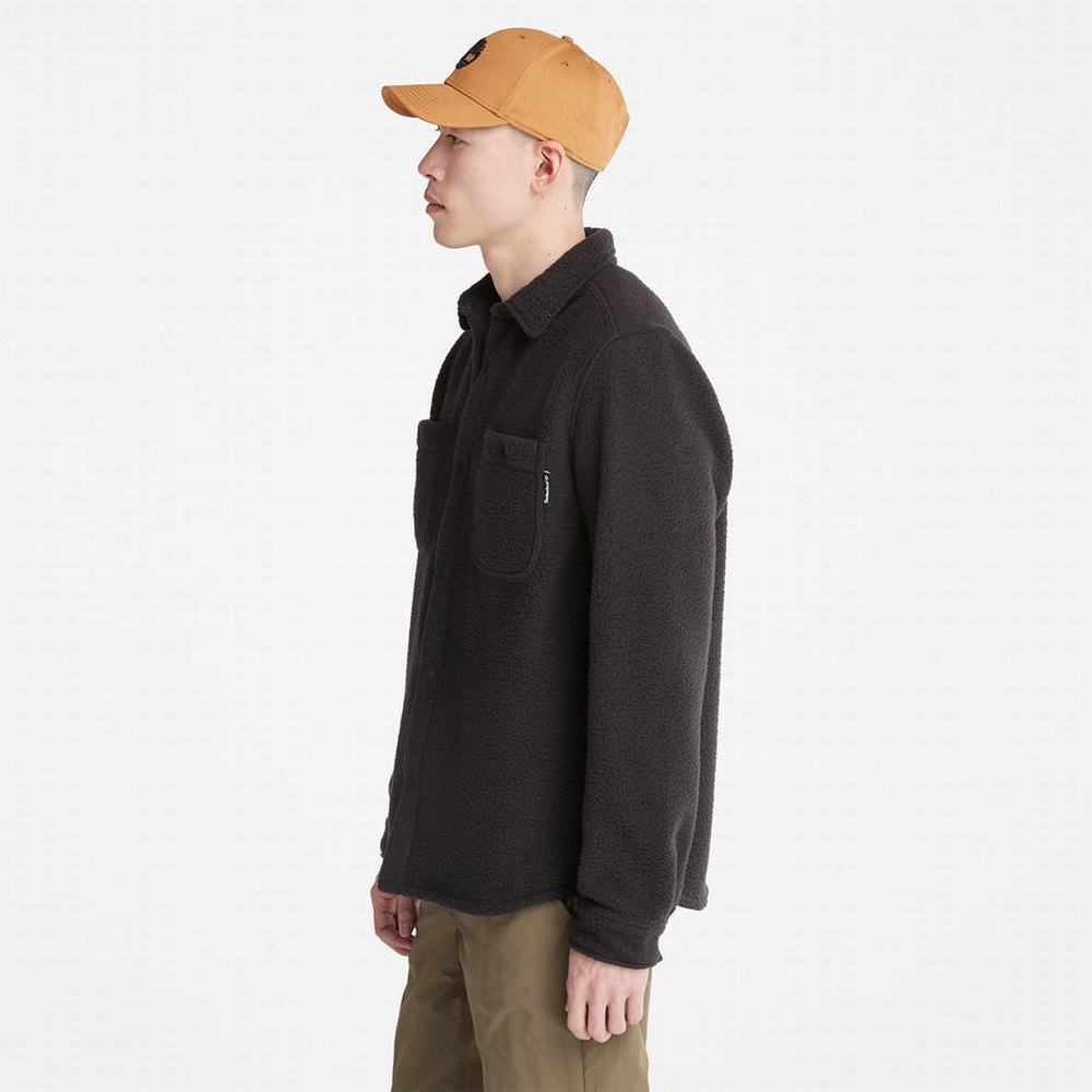 Pánské Bundy Timberland Progressive Utility Fleece-collar Overshirt Černé | TI73602-746