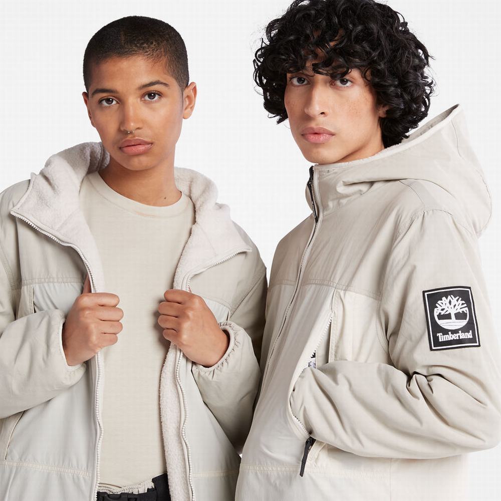 Pánské Bundy Timberland Reversible High-pile Fleece Světle Šedé | TI93845-315