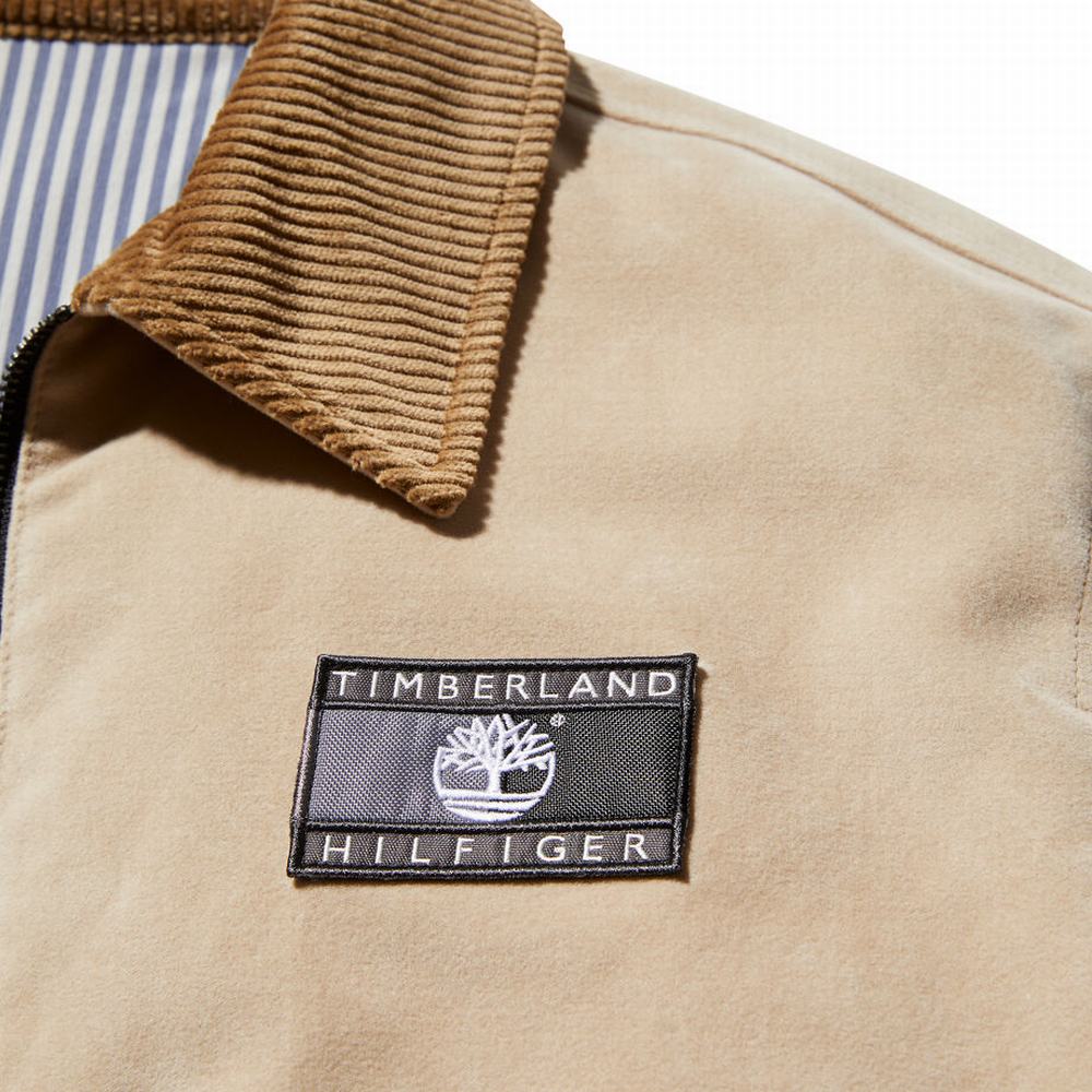 Pánské Bundy Timberland Tommy Hilfiger x Timberland® Re-imagined Reversible Cargo Béžový | TI04387-481