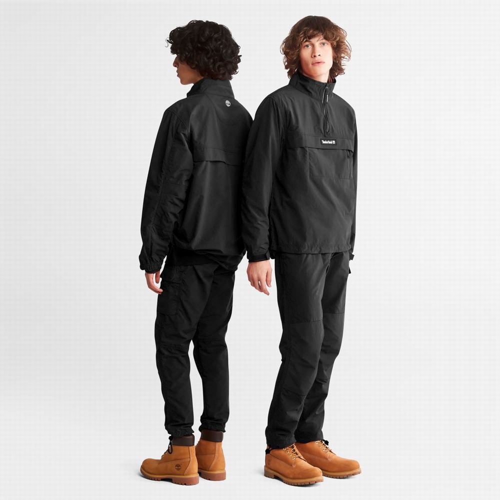 Pánské Bundy Timberland Vody-Repellent Packable Anorak Černé | TI76305-940