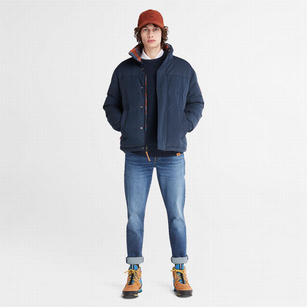 Pánské Bundy Timberland Welch Mountain Reversible Puffer Tmavě Blankyt | TI06758-197