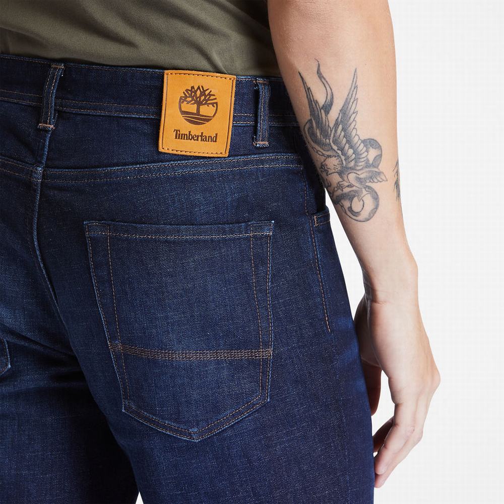 Pánské Džíny Timberland Squam Lake Stretch Tmavě Blankyt | TI83597-031