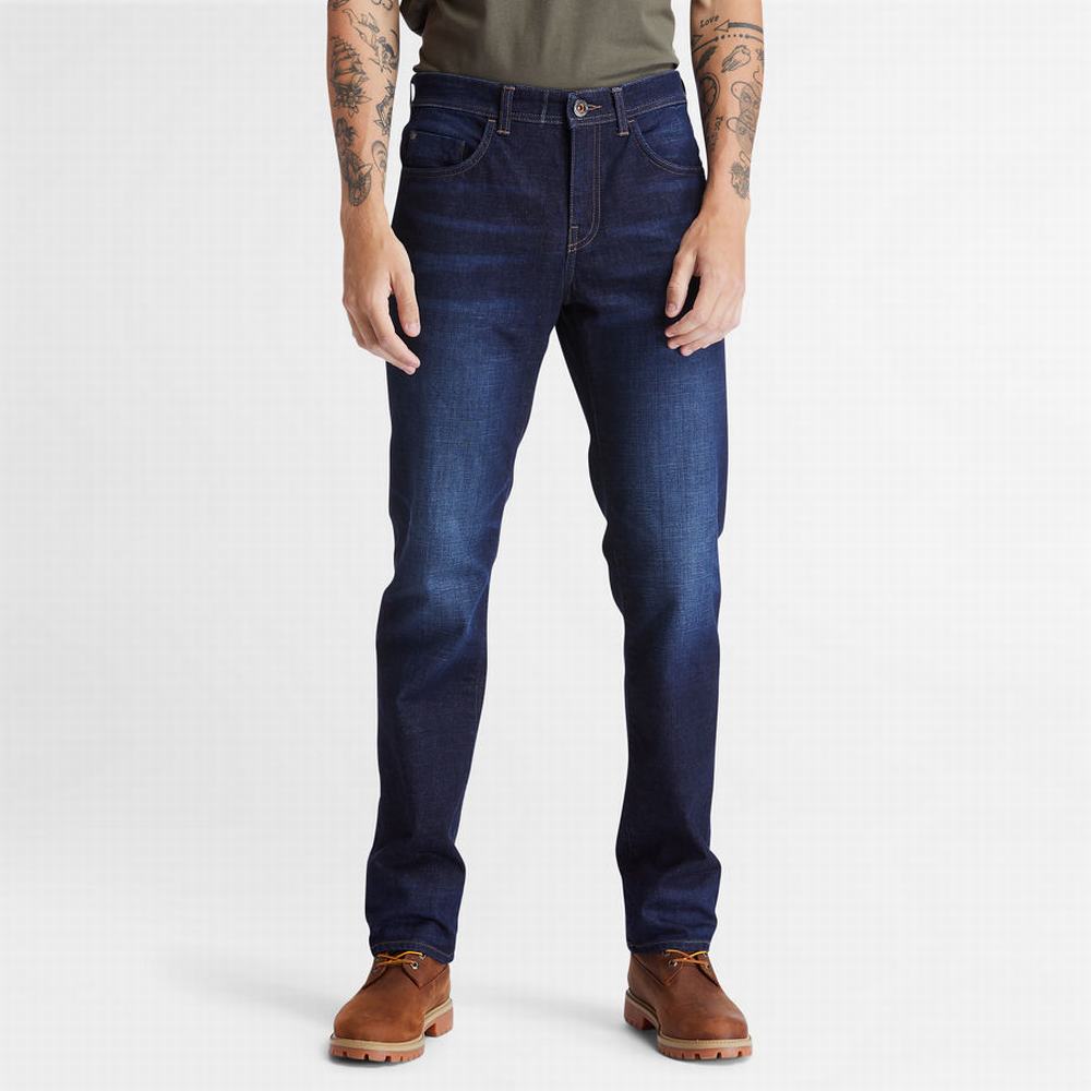 Pánské Džíny Timberland Squam Lake Stretch Tmavě Blankyt | TI83597-031