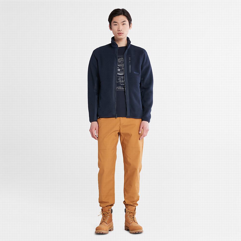 Pánské Fleece Bundy Timberland Sherpa Tmavě Blankyt | TI06254-243
