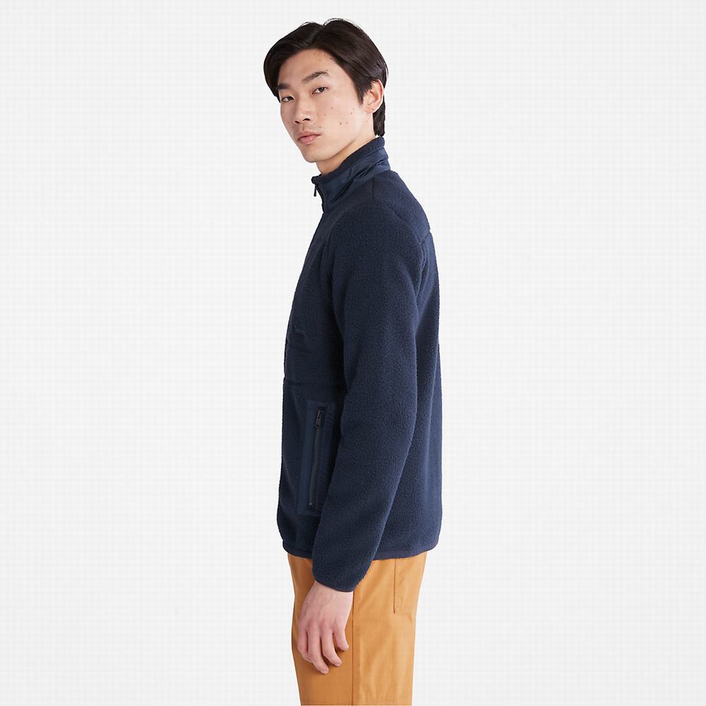 Pánské Fleece Bundy Timberland Sherpa Tmavě Blankyt | TI06254-243