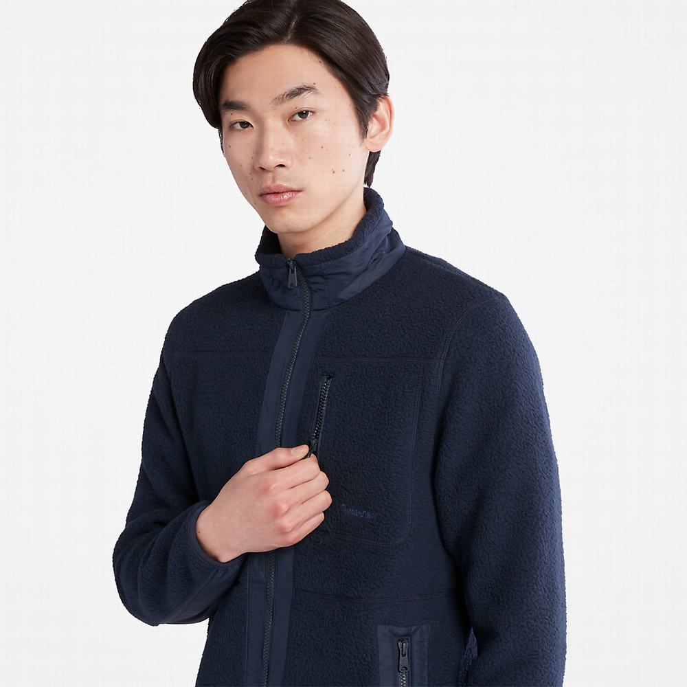 Pánské Fleece Bundy Timberland Sherpa Tmavě Blankyt | TI06254-243