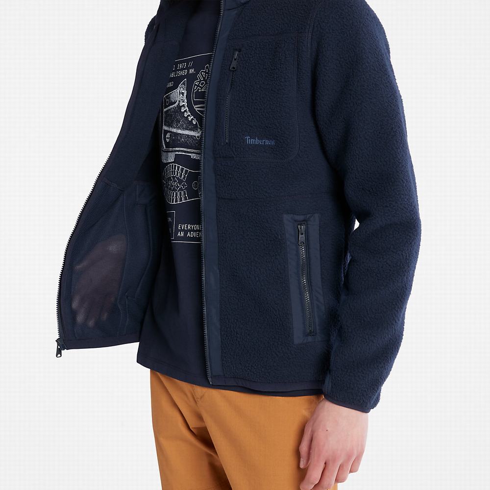 Pánské Fleece Bundy Timberland Sherpa Tmavě Blankyt | TI06254-243