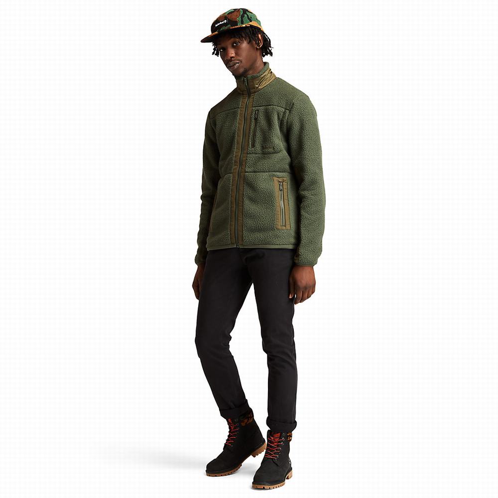 Pánské Fleece Bundy Timberland Sherpa Tmavě Zelene | TI26357-345