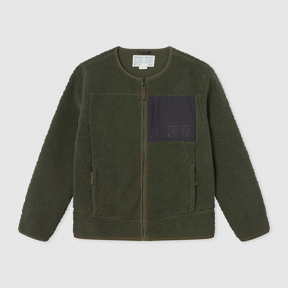 Pánské Fleece Bundy Timberland x WoodWood CLS Zelene | TI14572-514