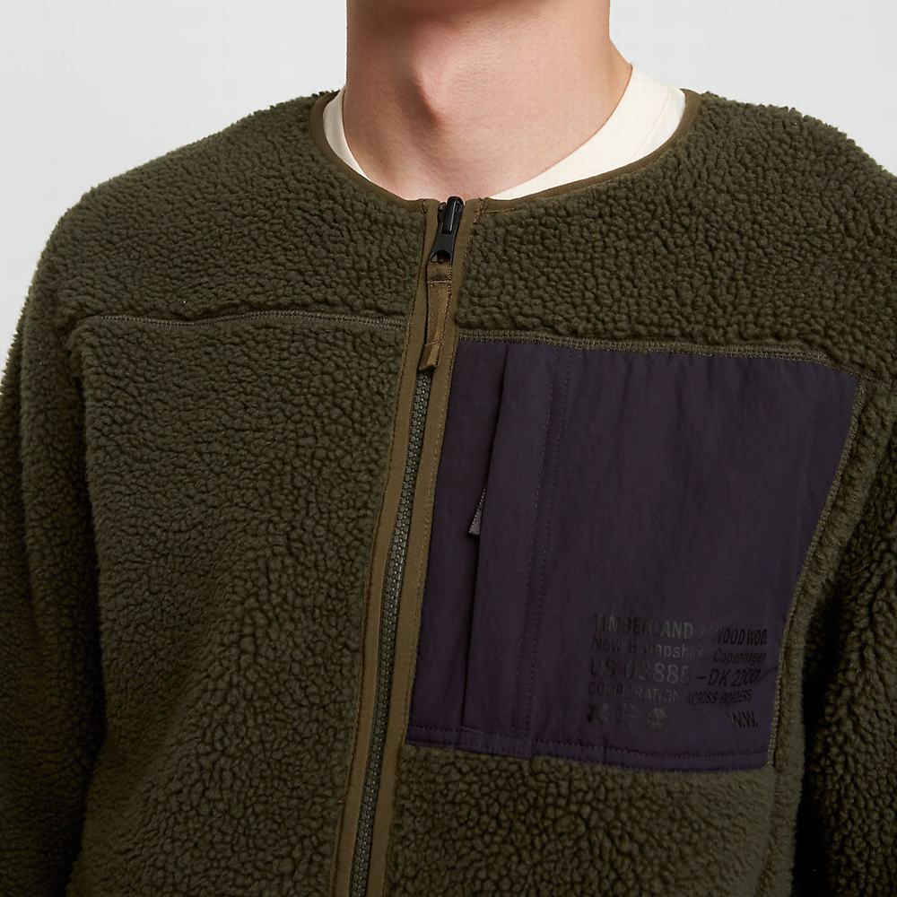 Pánské Fleece Bundy Timberland x WoodWood CLS Zelene | TI14572-514