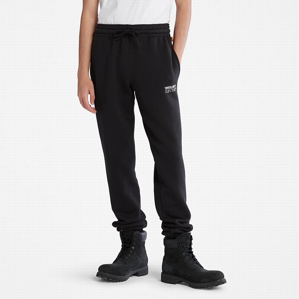 Pánské Kalhoty Jogger Timberland Luxe Pohodlí Essentials Refibra™ Tracksuit Bottoms Černé | TI81493-120