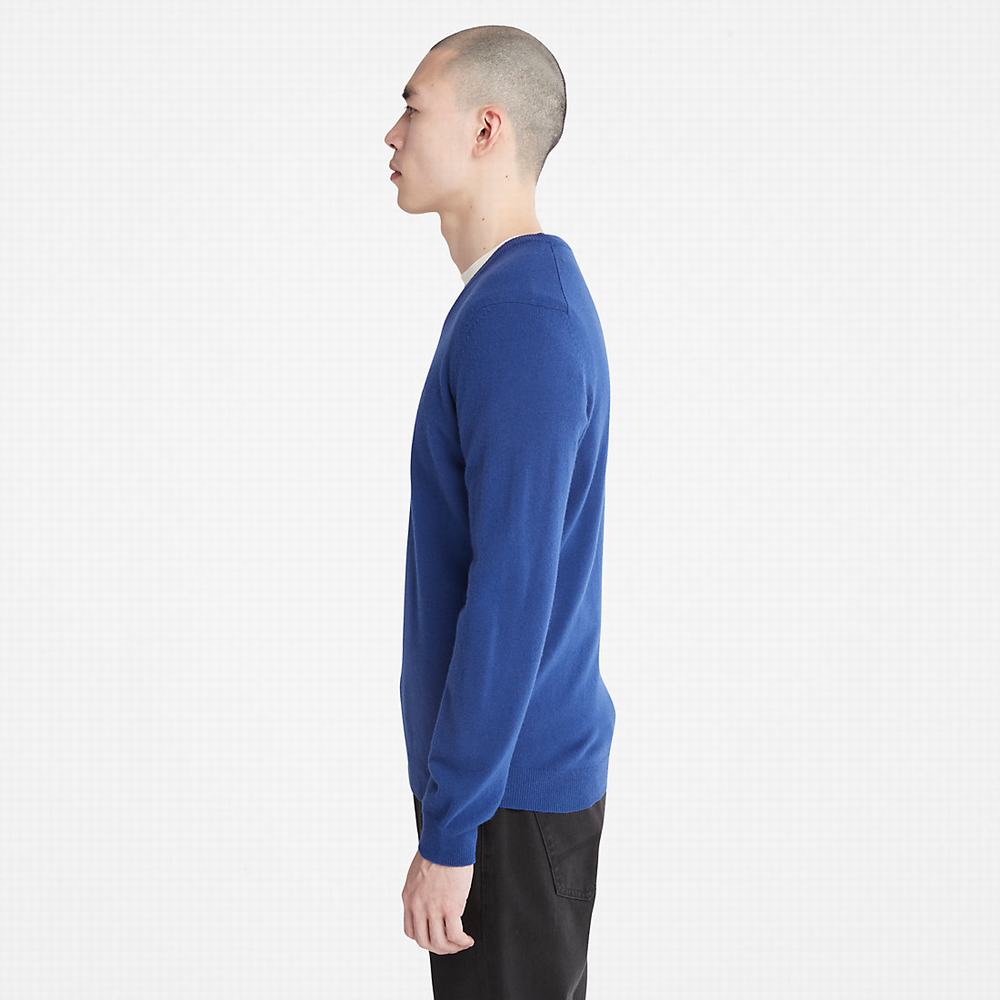 Pánské Jumpers Timberland Cohas Brook V-Neck Tmavě Blankyt | TI35092-592