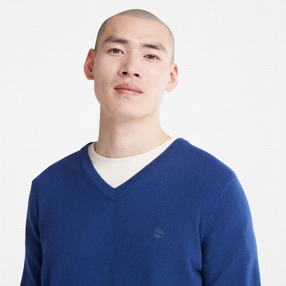 Pánské Jumpers Timberland Cohas Brook V-Neck Tmavě Blankyt | TI35092-592