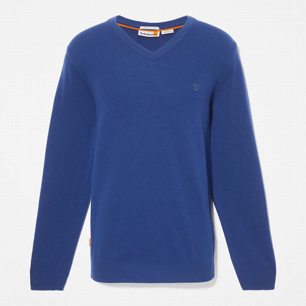 Pánské Jumpers Timberland Cohas Brook V-Neck Tmavě Blankyt | TI35092-592