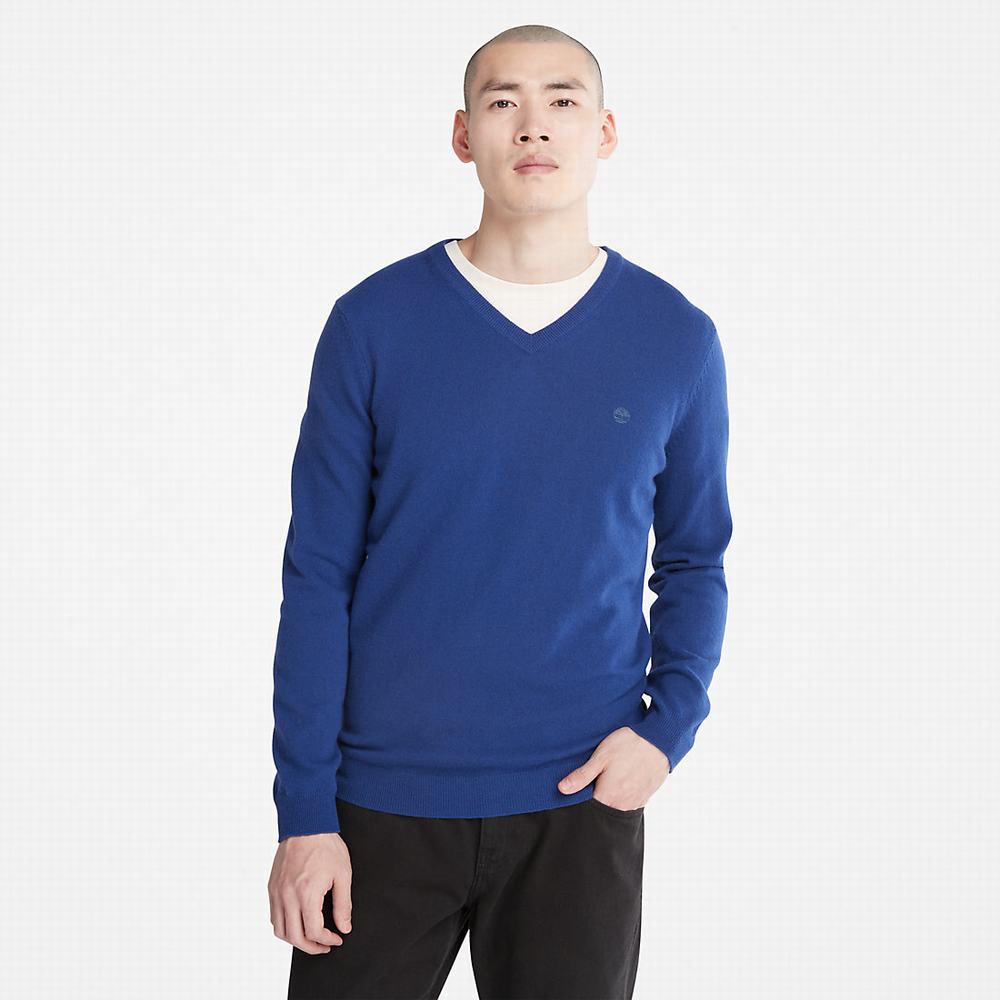 Pánské Jumpers Timberland Cohas Brook V-Neck Tmavě Blankyt | TI35092-592