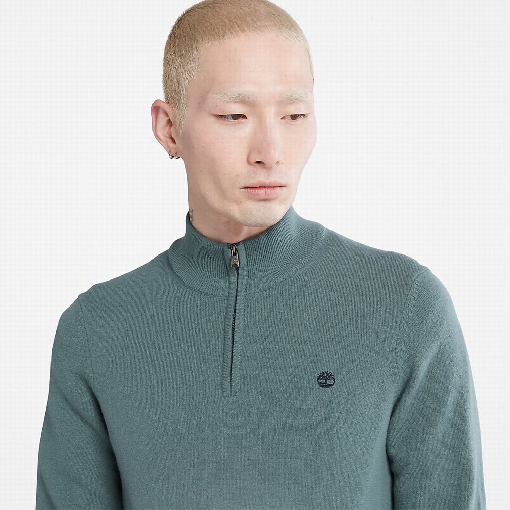 Pánské Jumpers Timberland Cohas Brook Zip-neck Zelene | TI28794-641