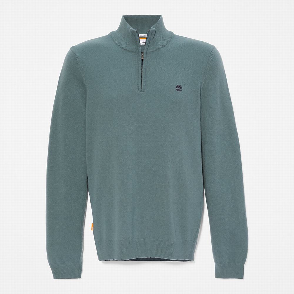 Pánské Jumpers Timberland Cohas Brook Zip-neck Zelene | TI28794-641