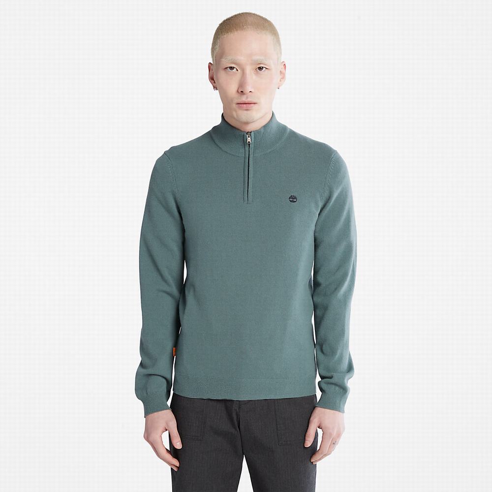Pánské Jumpers Timberland Cohas Brook Zip-neck Zelene | TI28794-641