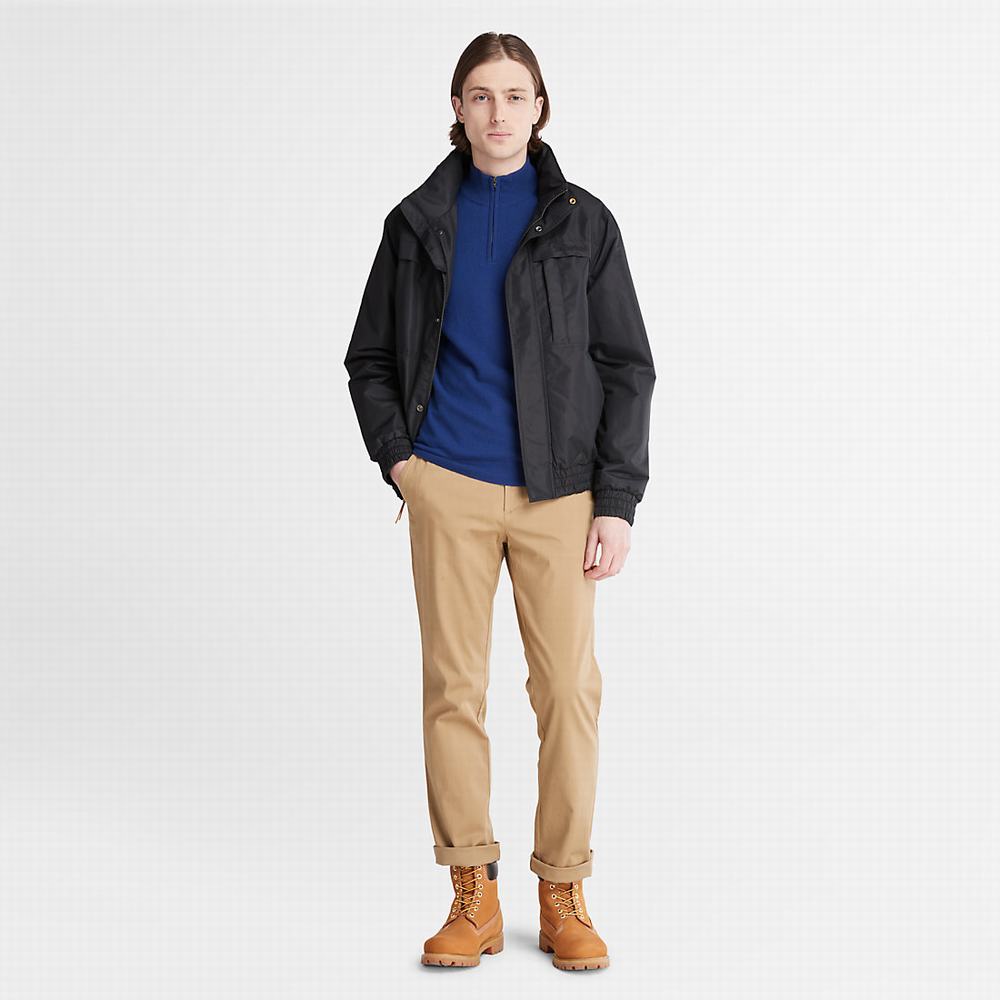 Pánské Jumpers Timberland Cohas Brook Zip-neck Tmavě Blankyt | TI39627-915