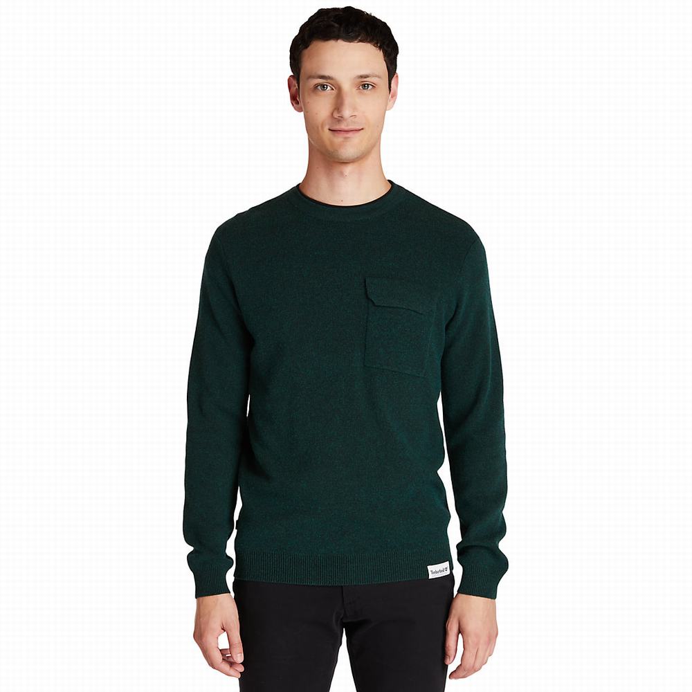 Pánské Jumpers Timberland Crewneck Pocket Zelene | TI68295-762