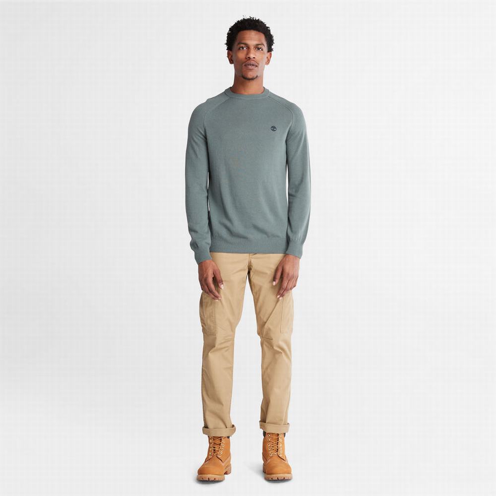 Pánské Jumpers Timberland Crewneck Raglan Zelene | TI37501-640