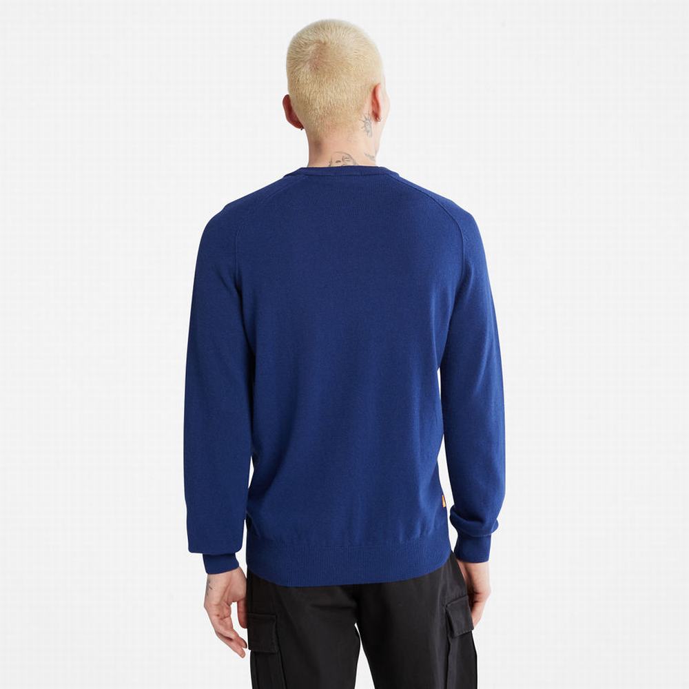 Pánské Jumpers Timberland Crewneck Raglan Tmavě Blankyt | TI69035-041