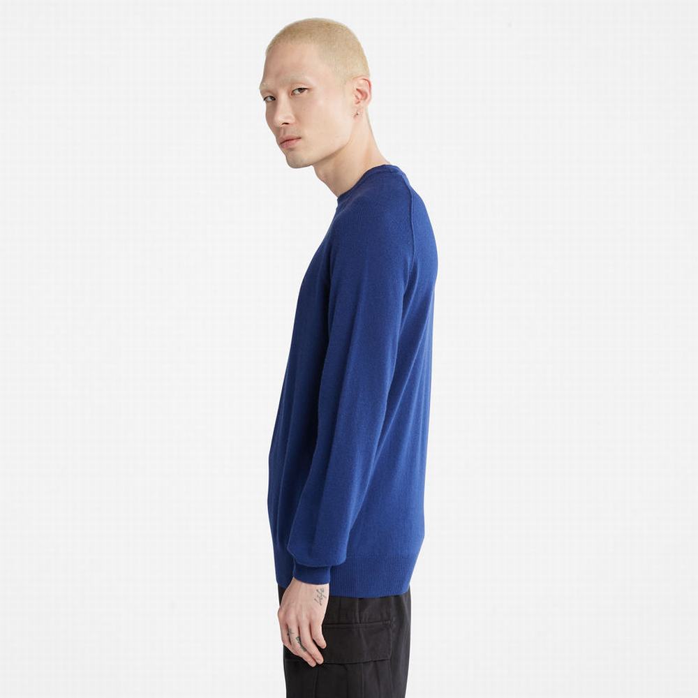 Pánské Jumpers Timberland Crewneck Raglan Tmavě Blankyt | TI69035-041