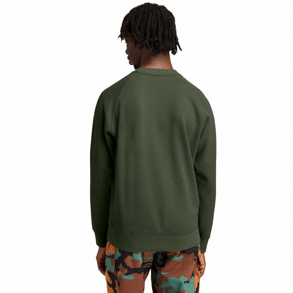 Pánské Jumpers Timberland Heritage Logo Crewneck Zelene | TI92463-815